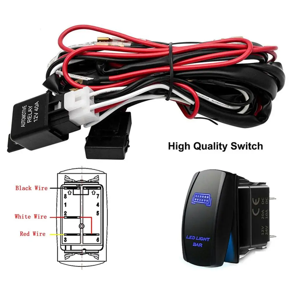 12V 40A Universal Blue LED Work Light Bar Switch Wiring Harness Kit Relay Fuse Kit for Cars SUV ATV Truck Motorcycle Boat
12V 40A Universal Blue LED Work Light Bar Switch Wiring Harness Kit Relay Fuse Kit for Cars SUV ATV Truck Motorcycle Boat