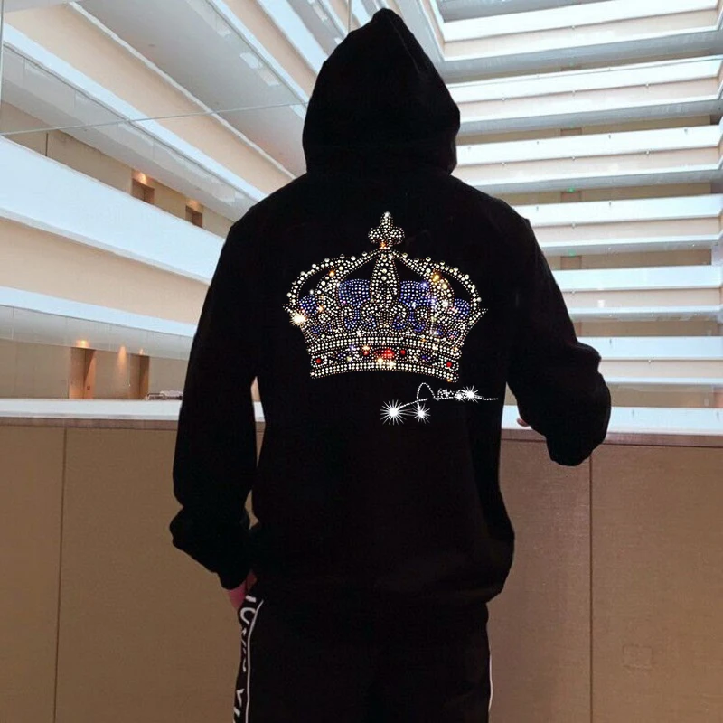 Oversized Pullover Male Fitness Leisure Couple Harajuku Hot Diamond Heavy Craft Crown Men's Hoodie Slim Sports Hoody
Oversized Pullover Male Fitness Leisure Couple Harajuku Hot Diamond Heavy Craft Crown Men's Hoodie Slim Sports Hoody