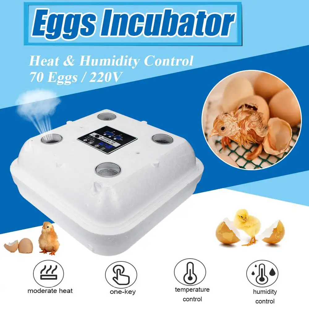 70 Eggs Incubator Brooder Digital Egg Hatcher High Material Auto Hatchery Machine With 4 Viewing Ports For Chickens/Ducks/Geese
70 Eggs Incubator Brooder Digital Egg Hatcher High Material Auto Hatchery Machine With 4 Viewing Ports For Chickens/Ducks/Geese