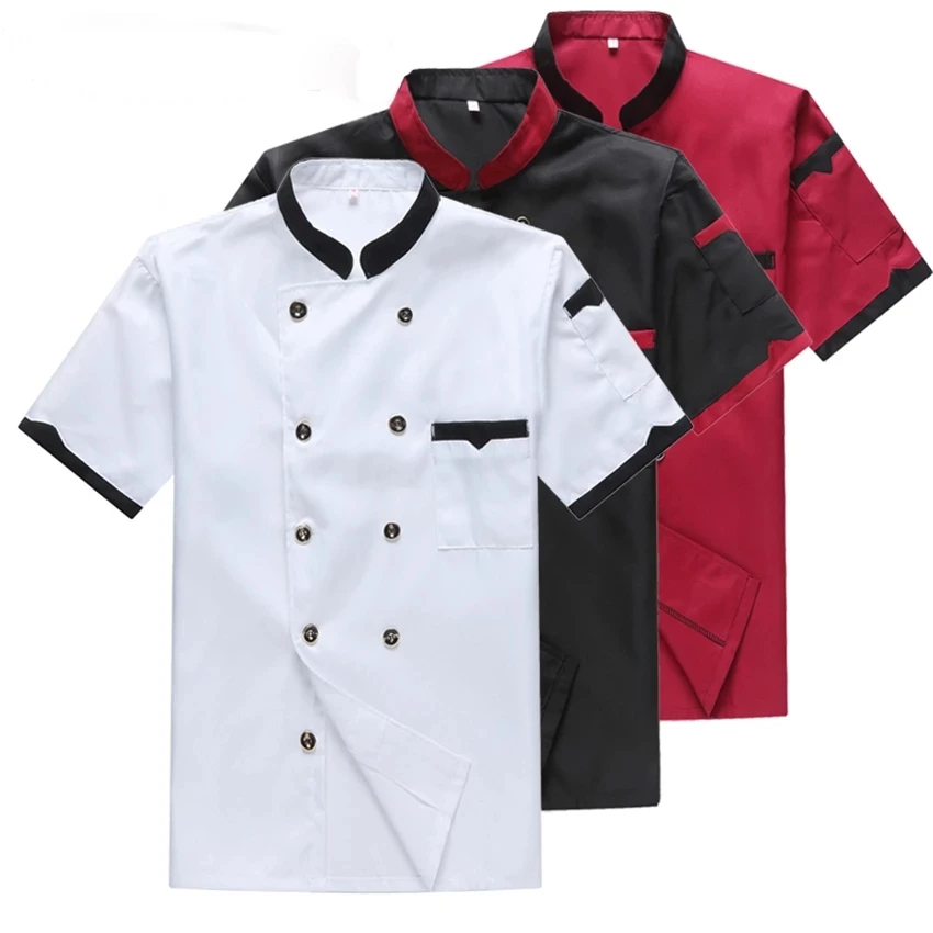 Summer Man Short Sleeve Chef Uniforms Kitchen Restaurant Cook Jacket Double Breasted Bakery Apron Cap Work Clothes Cooking
Summer Man Short Sleeve Chef Uniforms Kitchen Restaurant Cook Jacket Double Breasted Bakery Apron Cap Work Clothes Cooking