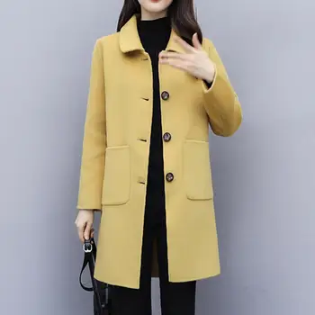 2019 Coat Women Wool Plus Size Winter Solid Lapel Long Sleeve Button Coat Cashmere Woolen Coat Winter Abrigos Mujer Invierno
2019 Coat Women Wool Plus Size Winter Solid Lapel Long Sleeve Button Coat Cashmere Woolen Coat Winter Abrigos Mujer Invierno