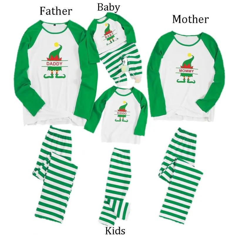 Family Matching Outfit Clothes 2020 New Year Christmas Elf Pajamas Set Mom and Daughter Baby Long Sleeve Green Striped Sleepwear 
Family Matching Outfit Clothes 2020 New Year Christmas Elf Pajamas Set Mom and Daughter Baby Long Sleeve Green Striped Sleepwear