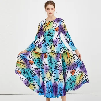 LANMREM 2020 New Spring Women Fashion O-neck Long Sleeve T-shirt And Loose Skirt Loose Pleated Suit Vintage Print Set Tide PD084
LANMREM 2020 New Spring Women Fashion O-neck Long Sleeve T-shirt And Loose Skirt Loose Pleated Suit Vintage Print Set Tide PD084