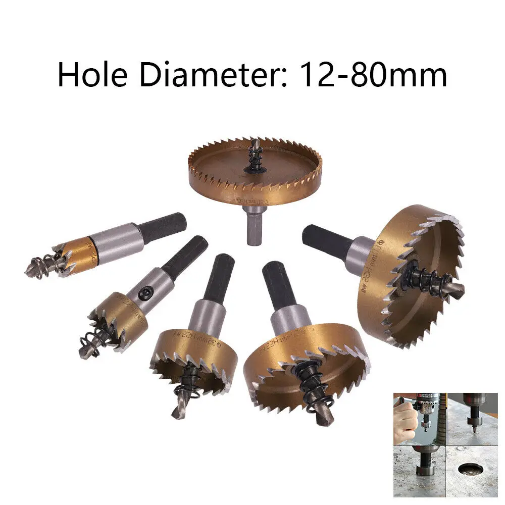 Utoolmart Professional Gold 12-80mm High Speed Steel Hole Saw 70mm Drill Bit HSS Open-hole Cutter Tool Tapper Triangular Handle
Utoolmart Professional Gold 12-80mm High Speed Steel Hole Saw 70mm Drill Bit HSS Open-hole Cutter Tool Tapper Triangular Handle