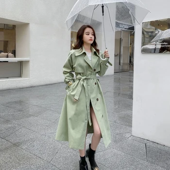 2020 Spring And Autumn New British Ladies Solid Color Loose Mid-length Windbreaker Fashion Casual Top Coat Khaki / Green S-XL
2020 Spring And Autumn New British Ladies Solid Color Loose Mid-length Windbreaker Fashion Casual Top Coat Khaki / Green S-XL