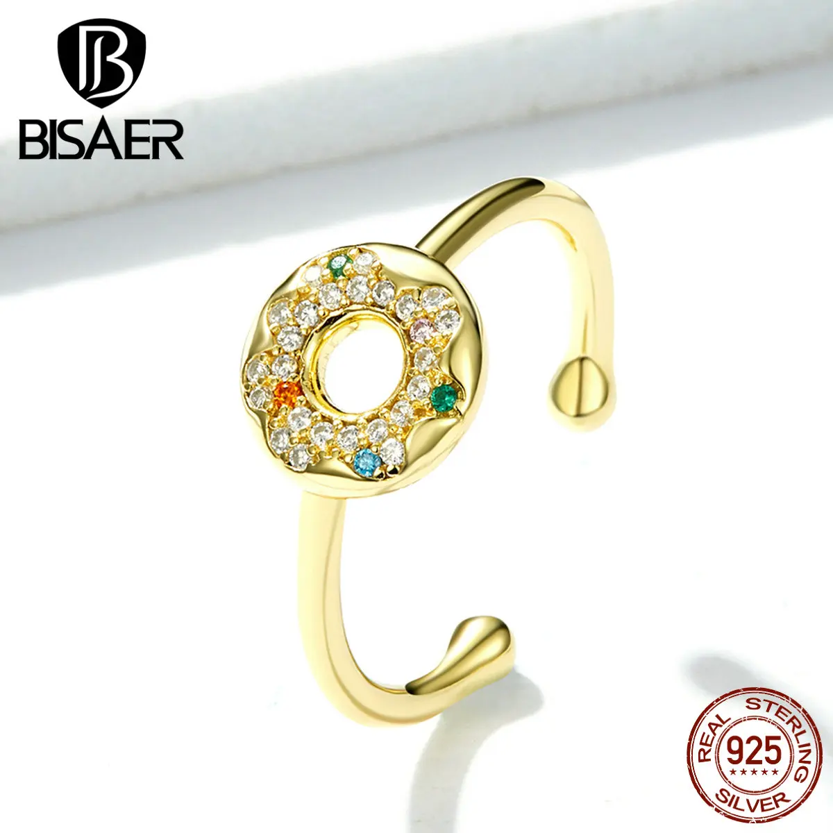 Donuts Anel BISAER Authentic 925 Sterling Silver Sweet Donuts Adjustable Finger Rings for Women Sterling Silver Jewelry EFR070
Donuts Anel BISAER Authentic 925 Sterling Silver Sweet Donuts Adjustable Finger Rings for Women Sterling Silver Jewelry EFR070