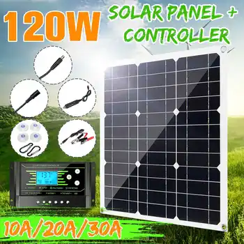 120W Solar Panel 12V Dual USB Power Bank Board Solar Cell+10/20/30A Solar Panel Regulator Controller Car Charger for Outdoor
120W Solar Panel 12V Dual USB Power Bank Board Solar Cell+10/20/30A Solar Panel Regulator Controller Car Charger for Outdoor