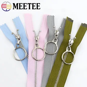 

5pcs Meetee Metal Zippers 20-30cm Close-end 40-70cm Open-end for Sewing Bags Garment Jeans Zip Repair Kit Clothes Accessories