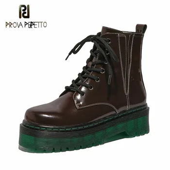 Prova Perfetto Genuine Leather Ankle Boots Women Colour Mixture Flat Platform Lace-Up Round Toe Party Botas Feminina Classics
Prova Perfetto Genuine Leather Ankle Boots Women Colour Mixture Flat Platform Lace-Up Round Toe Party Botas Feminina Classics