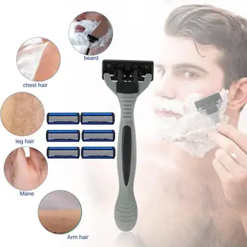 6 Layers Razor 1 Razor Holder + 7 Blades Replacement Shaver Man Portable Trimmer Set
6 Layers Razor 1 Razor Holder + 7 Blades Replacement Shaver Man Portable Trimmer Set