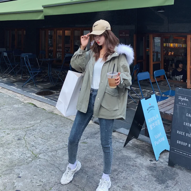 Photo Shoot Army Green Cotton-padded Clothes Women's Short 19 Winter New Style Korean-style Loose-Fit Hooded Workwear Lambs Wool
Photo Shoot Army Green Cotton-padded Clothes Women's Short 19 Winter New Style Korean-style Loose-Fit Hooded Workwear Lambs Wool