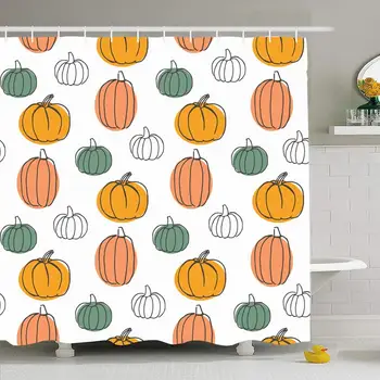 Shower Curtain Set with Hooks 60x72 Pattern Isolated Pumpkins Decoration Vegetable Hand Color Drawn Textures Orange Holidays
Shower Curtain Set with Hooks 60x72 Pattern Isolated Pumpkins Decoration Vegetable Hand Color Drawn Textures Orange Holidays