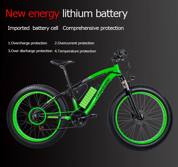 Excellent Electric bicycle motor 500W auxiliary bicycle electric bicycle 48V17A lithium electric atv 26-inch electric sn fluorescent green 6
