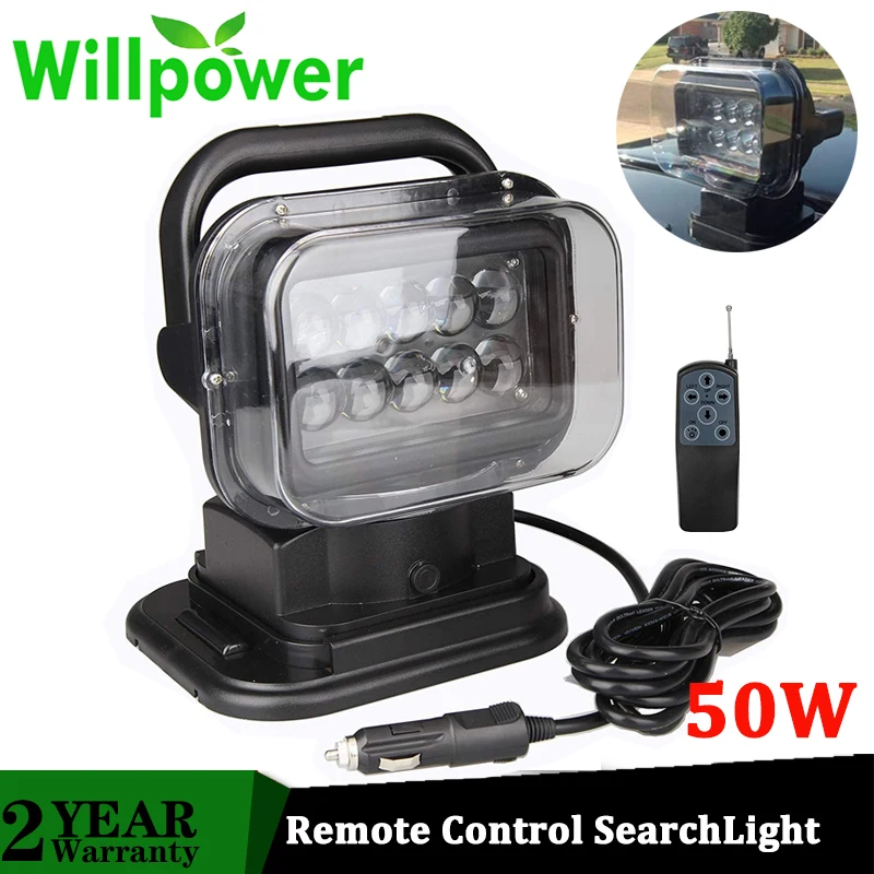 Willpower 50W LED Searchlight 360 ° rotation Remote Controll Wireless Work Light Lamp for Offroad Boat Truck ATV 12V 24V
Willpower 50W LED Searchlight 360 ° rotation Remote Controll Wireless Work Light Lamp for Offroad Boat Truck ATV 12V 24V