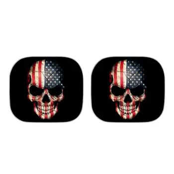 2-piece Car Sunshades Skull With USA National Flag Sun Shade Windshield Front Rear Visor Cover UV Protection and Anti-Heat 2020
2-piece Car Sunshades Skull With USA National Flag Sun Shade Windshield Front Rear Visor Cover UV Protection and Anti-Heat 2020