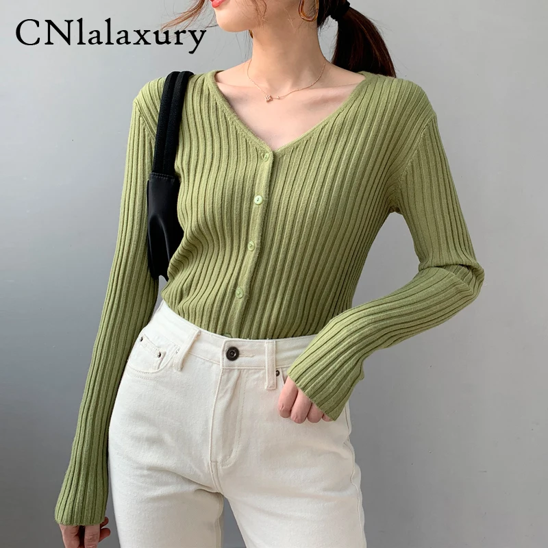 Cropped Cardigan Sexy Knitted Sweater V Neck Crop Top Female 2020 Women Sweaters Autumn Long Sleeve Jumper Winter |