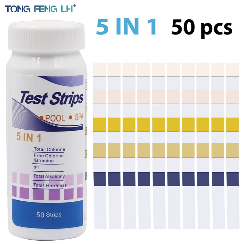 5 in 1 swimming pool test card 50pcs multifunctional chlorine PH test paper SPA swimming pool water tester paper
5 in 1 swimming pool test card 50pcs multifunctional chlorine PH test paper SPA swimming pool water tester paper