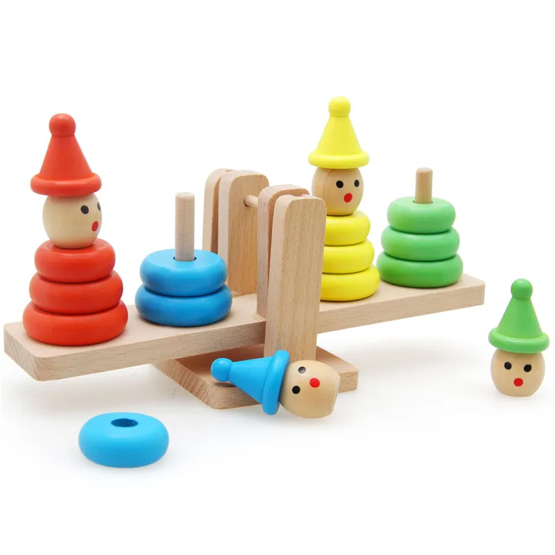 Wooden Clown Rainbow Stacker Seesaw Balance Scale Tower Block Toys Early Educational Balancing Toy Game For Children Juguetes
Wooden Clown Rainbow Stacker Seesaw Balance Scale Tower Block Toys Early Educational Balancing Toy Game For Children Juguetes