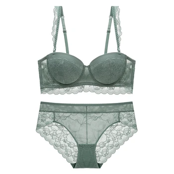 2020 New Lace Half Cup Bra with Removable Straps Push Up Bra and Panties Set Underwear Women Lingerie White Black Green
2020 New Lace Half Cup Bra with Removable Straps Push Up Bra and Panties Set Underwear Women Lingerie White Black Green