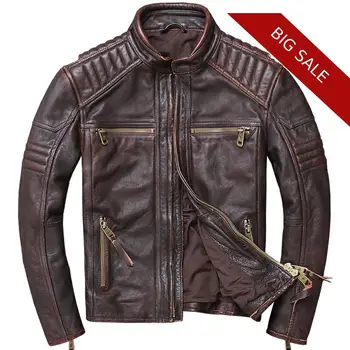2020 Vintage Brown Men Motorcycle Leather Jacket Plus Size XXXXXL Genuine Cowhide Russian Slim Fit Biker's Leather Coat
2020 Vintage Brown Men Motorcycle Leather Jacket Plus Size XXXXXL Genuine Cowhide Russian Slim Fit Biker's Leather Coat