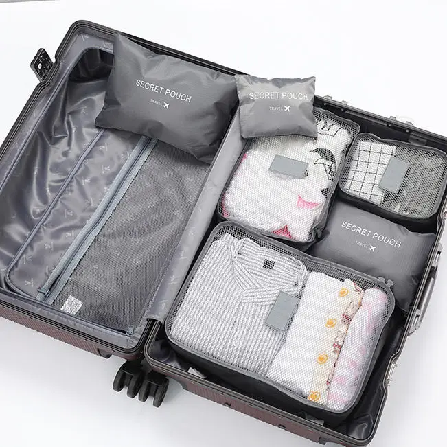 Travel storage 6-piece storage bag underwear shoes 6 storage bag Oxford waterproof cloth luggage storage and distribution Travel storage 6-piece storage bag underwear shoes 6 storage bag Oxford waterproof cloth luggage storage and distribution