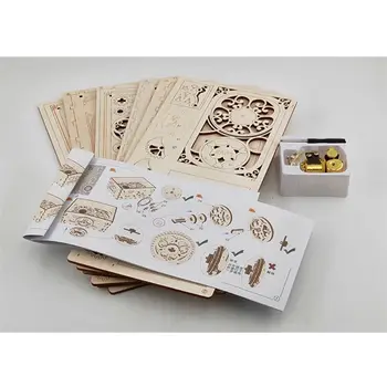 Wooden Mechanical Transmission Model Music Jewelry Box 3D Assembled DIY Wood Secret Treasure Chest Boxes NEW 
Wooden Mechanical Transmission Model Music Jewelry Box 3D Assembled DIY Wood Secret Treasure Chest Boxes NEW