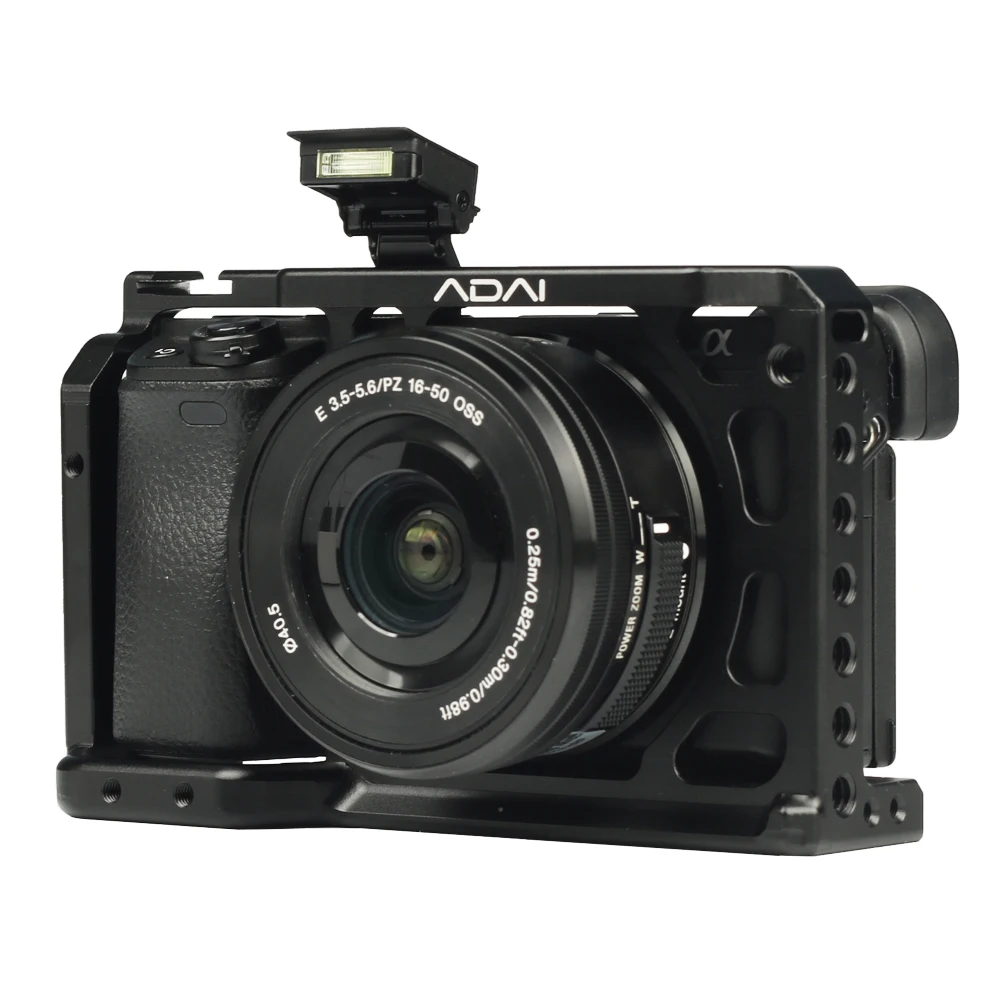 Camera Cage for Sony A6000 / A6300 / A6400 / A6500 ILCE-6000/ILCE-6300/ILCE-A6500/ with Cold Shoe 1/4" 3/8" Mounting Points
Camera Cage for Sony A6000 / A6300 / A6400 / A6500 ILCE-6000/ILCE-6300/ILCE-A6500/ with Cold Shoe 1/4" 3/8" Mounting Points