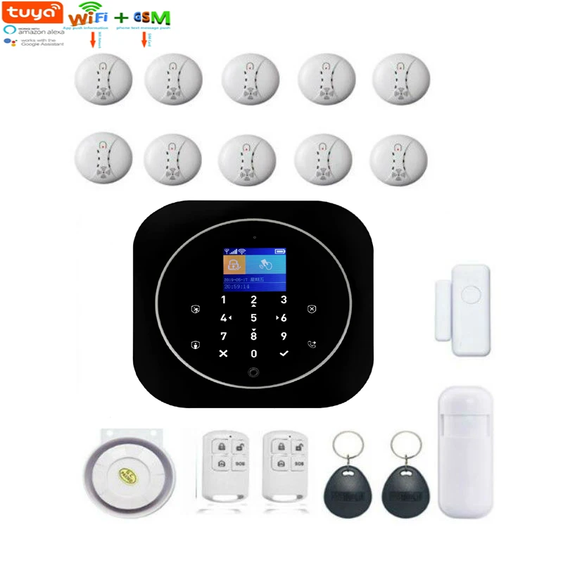 WIFI Wireless Smart Home Security Alarm System with Full Touch Host Alarm Tuya APP Control SMS Alarm 
WIFI Wireless Smart Home Security Alarm System with Full Touch Host Alarm Tuya APP Control SMS Alarm