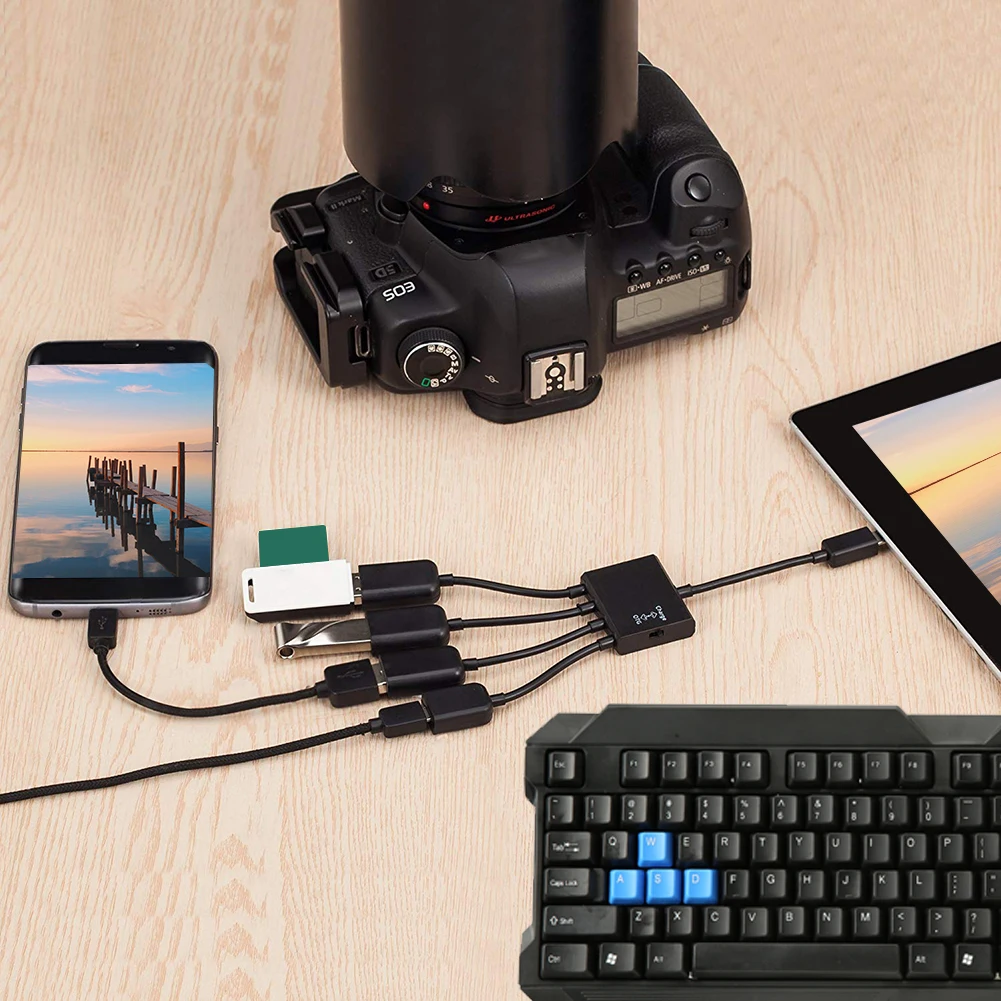 4 in 1 Micro USB HUB Adaptor with Power Powered,Charging Charge OTG Host Cable Cord Adapter Connector Smart Phone Tablet
4 in 1 Micro USB HUB Adaptor with Power Powered,Charging Charge OTG Host Cable Cord Adapter Connector Smart Phone Tablet