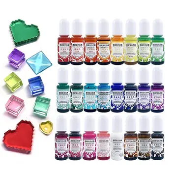 24 Colours 10ml Liquid Resin Translucent Pigment Dye UV Resin Epoxy Resin DIY Making Crafts Jewelry Accessories
24 Colours 10ml Liquid Resin Translucent Pigment Dye UV Resin Epoxy Resin DIY Making Crafts Jewelry Accessories