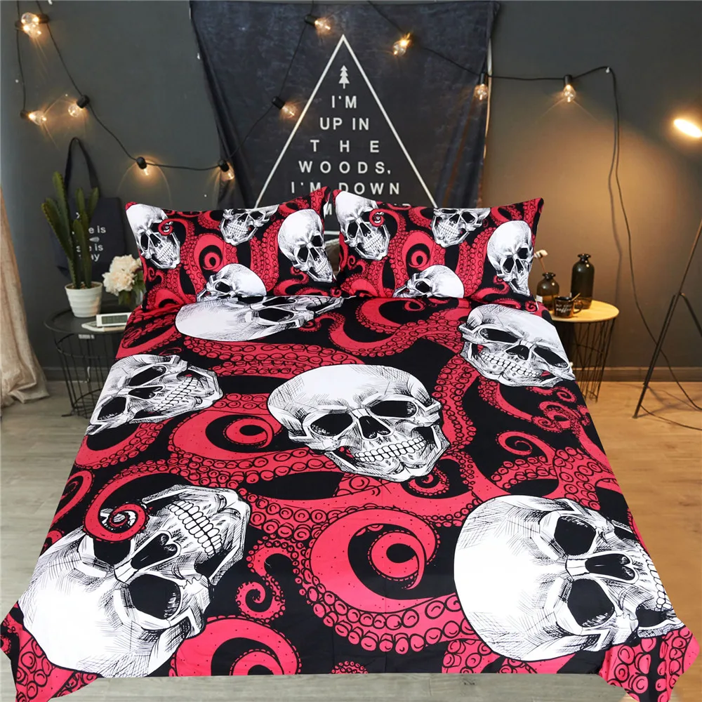 Skull Bedding Set King 3D Printed Duvet Cover Pillowcase Red Rose Zombie Demon Fashion Bedlinens For Boys Man Adults
Skull Bedding Set King 3D Printed Duvet Cover Pillowcase Red Rose Zombie Demon Fashion Bedlinens For Boys Man Adults