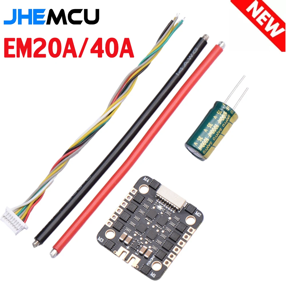 JHEMCU EM20A / EM40A blheli _ S 4 в 1 бесщеточный ESC 2-6S DShot600 расстояние между отверстиями 20 мм/м3