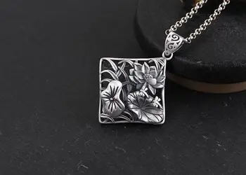 990 sterling Silver Lotus flower women retro pendant charm jewelry A4330
990 sterling Silver Lotus flower women retro pendant charm jewelry A4330