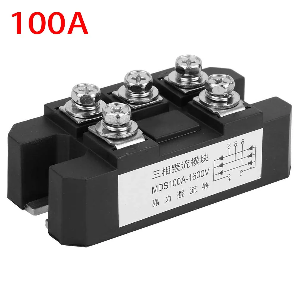 Full Wave Diode Module Bridge Rectifier, 3-phase Rectifier, AC DC Motor Drive, AVR Switching, MDS-100A, 1600V, 5 Terminals, 1Pc
Full Wave Diode Module Bridge Rectifier, 3-phase Rectifier, AC DC Motor Drive, AVR Switching, MDS-100A, 1600V, 5 Terminals, 1Pc