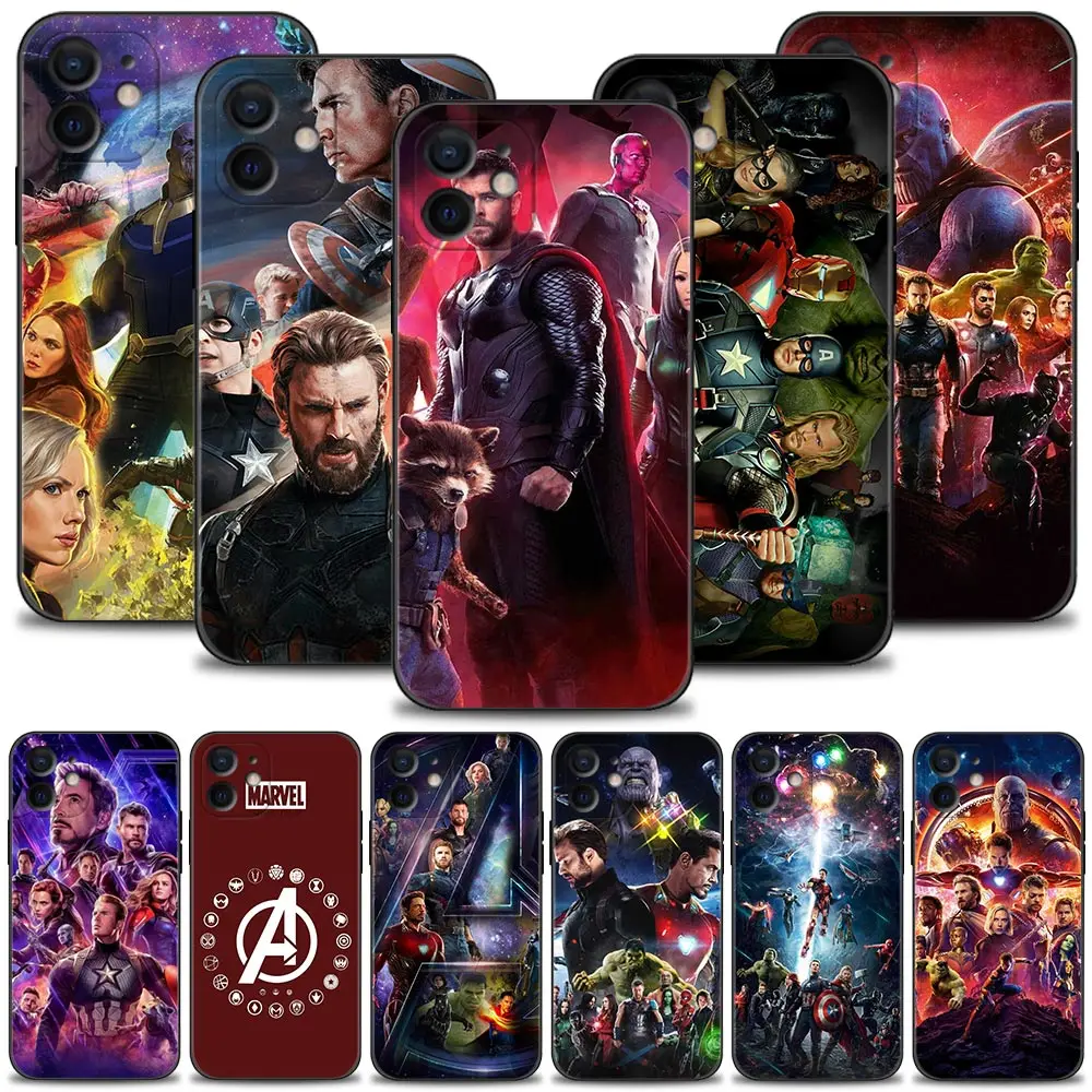 Чехол для телефона Apple iPhone 13 12 11 Pro Max Mini 7 8 6 6S Plus XS XR X SE 2020 Coque Marvel Мстители война
