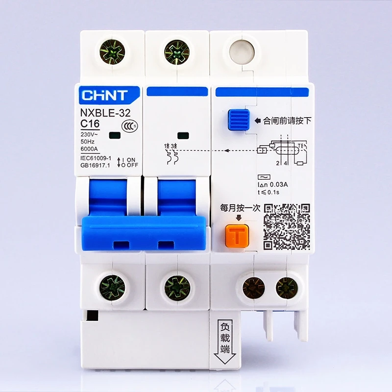 CHINT AC230/400V NXBLE-32 2P residual current operated circuit-breaker C 6 10 16 20 25 32A type C leakage protector
CHINT AC230/400V NXBLE-32 2P residual current operated circuit-breaker C 6 10 16 20 25 32A type C leakage protector