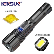 XHP50 Powerful Flashlight 4-Core Led Hand Lantern COB Side Light Torch 5 Lighting Modes Torchlight Waterproof Usb Rechargeable
XHP50 Powerful Flashlight 4-Core Led Hand Lantern COB Side Light Torch 5 Lighting Modes Torchlight Waterproof Usb Rechargeable