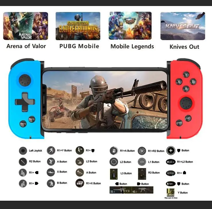 Bluetooth Game Controller Gamepad Wireless Gamepad Telescopic Gamepad Joystick PUGB Mobile Game for IOS android tablet gamepad
Bluetooth Game Controller Gamepad Wireless Gamepad Telescopic Gamepad Joystick PUGB Mobile Game for IOS android tablet gamepad
