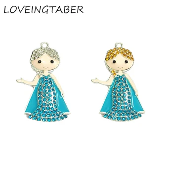 ( Choose Color First ) 46mm*25mm 10pcs/lot Blue Snow Princess With Hair Rhinestone Pendants For Necklace 
( Choose Color First ) 46mm*25mm 10pcs/lot Blue Snow Princess With Hair Rhinestone Pendants For Necklace