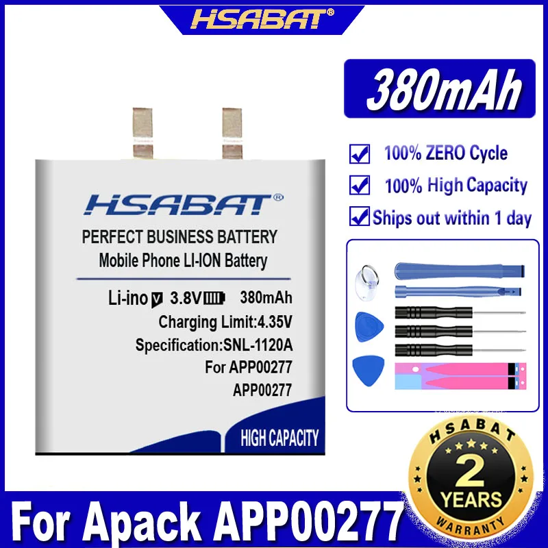 Аккумулятор HSABAT APP00277 380 мА · ч для аккумуляторов APack 1ICP4/24/28 | Мобильные телефоны и