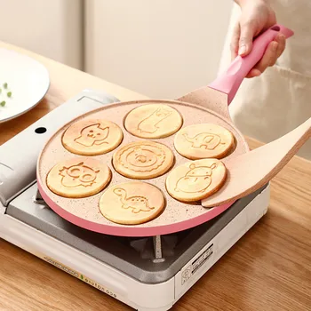 Seven-hole Breakfast Pan Multi-function Wheel Pancake Pan Small Frying Pan Egg Dumpling Non-stick Frying Pan Frying Mould Pot
Seven-hole Breakfast Pan Multi-function Wheel Pancake Pan Small Frying Pan Egg Dumpling Non-stick Frying Pan Frying Mould Pot