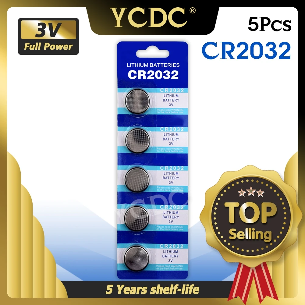 YCDC 5Pcs/card Coin Cells Bateria CR2032 3V Lithium Button Battery BR2032 DL2032 ECR2032 CR 2032 Batteries Main Board | Электроника