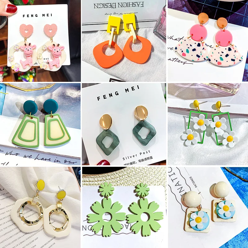 NPKDS New Products Sweet Lovely Small Fresh Style Green Acrylic Earrings Love Flowers Simple Geometric Women's Earrings
NPKDS New Products Sweet Lovely Small Fresh Style Green Acrylic Earrings Love Flowers Simple Geometric Women's Earrings