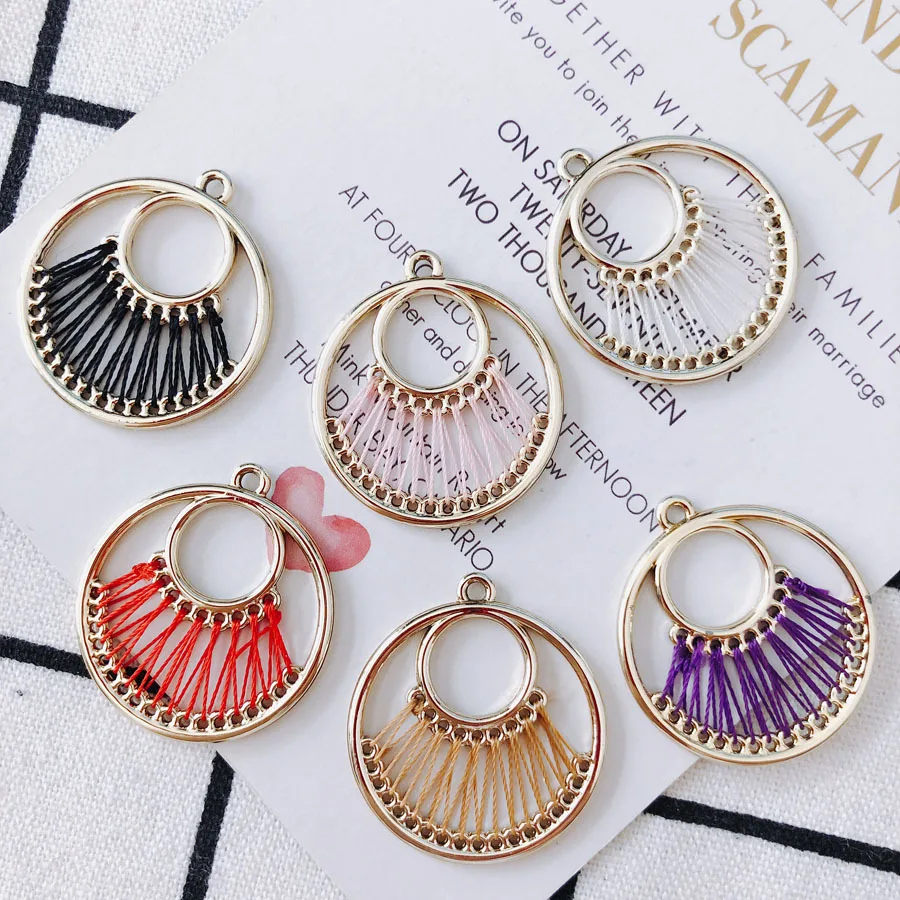 DIY Jewelry Findings 33*30mm 20pcs Woven Crochet Style Circle Round Shape Alloy Charms Ornament Accessories Earring Pendants
DIY Jewelry Findings 33*30mm 20pcs Woven Crochet Style Circle Round Shape Alloy Charms Ornament Accessories Earring Pendants