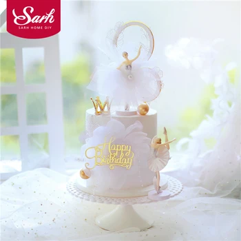 Romantic Chiffon Yarn skirt Ballet Girls Lace Flower Acrylic Cake Topper Happy Birthday Wedding Party Decoration Love Gift 
Romantic Chiffon Yarn skirt Ballet Girls Lace Flower Acrylic Cake Topper Happy Birthday Wedding Party Decoration Love Gift