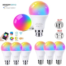 Wifi Smart Control Lamp LED RGB Light Blue Dimmable Magic Lamp E27 Edison Base RGBCW Voice Lamp Home Party Decoration Nightlight
Wifi Smart Control Lamp LED RGB Light Blue Dimmable Magic Lamp E27 Edison Base RGBCW Voice Lamp Home Party Decoration Nightlight