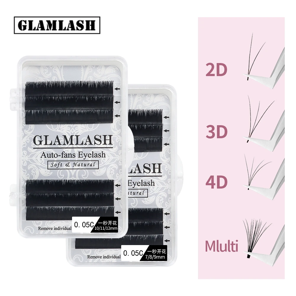 Ресницы для наращивания GLAMLASH Easy Fanning цветущие ресницы веер самостоятельного