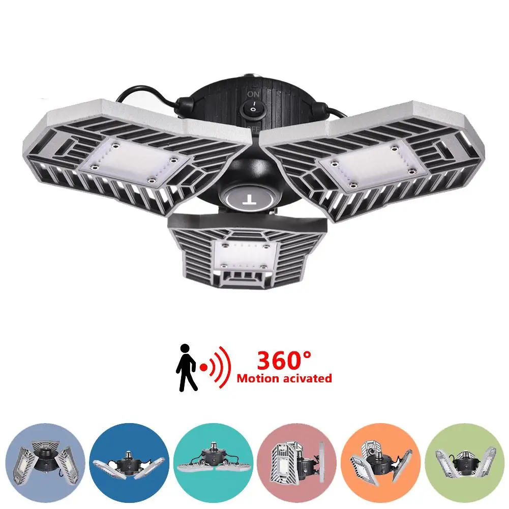 60W Foldable Sensor LED Garage Light Workshop Light E27 Ceiling Lamp for Soccer Field warehouses stadiums Lighting 7000LM
60W Foldable Sensor LED Garage Light Workshop Light E27 Ceiling Lamp for Soccer Field warehouses stadiums Lighting 7000LM