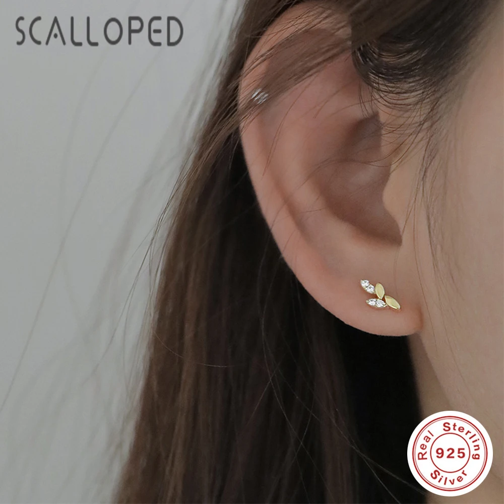 SCALLOPED Temperament Small Leaves Stud Earrings 2020 New Trendy S925 Silver 14K Gold Plating Women Statement Jewelry SE009
SCALLOPED Temperament Small Leaves Stud Earrings 2020 New Trendy S925 Silver 14K Gold Plating Women Statement Jewelry SE009