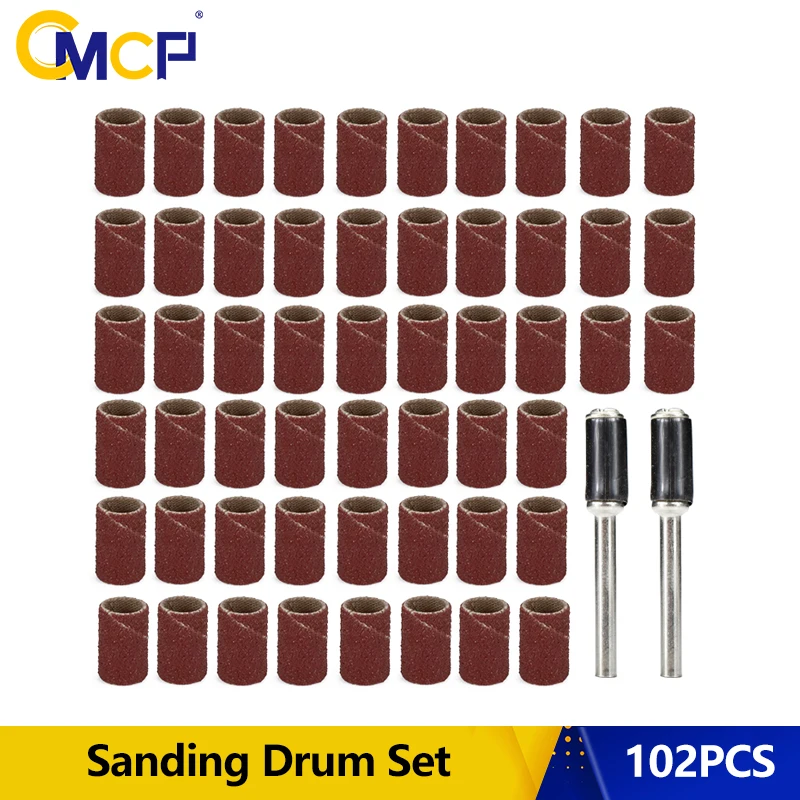 CMCP Abrasive Tools 102pcs Sanding Drum Set 100pcs Snading Bands With 6.35mm Mandrels For Dremel Rotary Tools
CMCP Abrasive Tools 102pcs Sanding Drum Set 100pcs Snading Bands With 6.35mm Mandrels For Dremel Rotary Tools